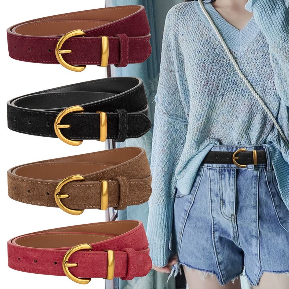 Ceinture en cuir suédé de luxe pour femme, design tendance, décontractée et professionnelle, polyvalente pour pantalon et robe