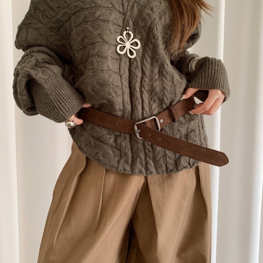 Nouvelle ceinture en velours marron de haute qualité, portable, durable et tendance pour femme, ceinture décorative pour robe