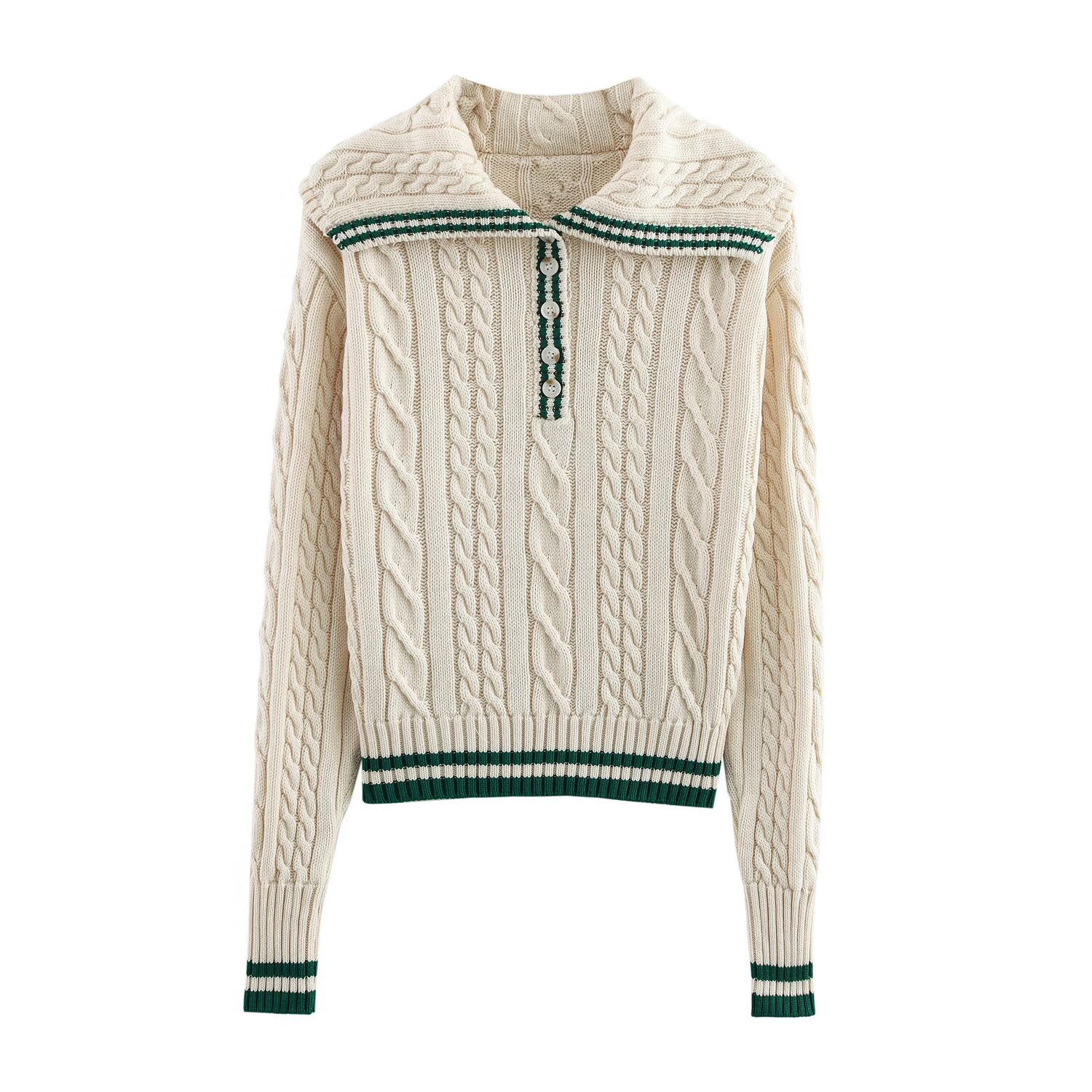 Nouvelle collection d'été pour femmes, style européen et américain, pull en maille à manches longues, col simple, tissage à huit brins, élégant et décontracté