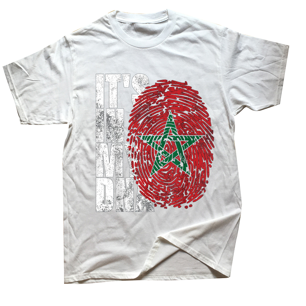 T-shirt manches courtes homme, streetwear en coton, humoristique, c'est dans mon ADN, marocain, africain, maure, sensation, été