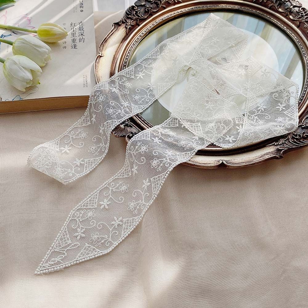 Écharpe en dentelle douce à la mode, bandeau creux élégant, ruban de cheveux féerique Floral pour femmes