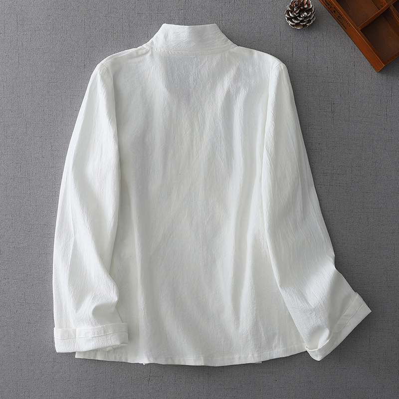 Style chinois femmes Wrap cravate devant Kimono chemise Blouse printemps été Boho coton Cardigan haut noir blanc Vintage vêtements