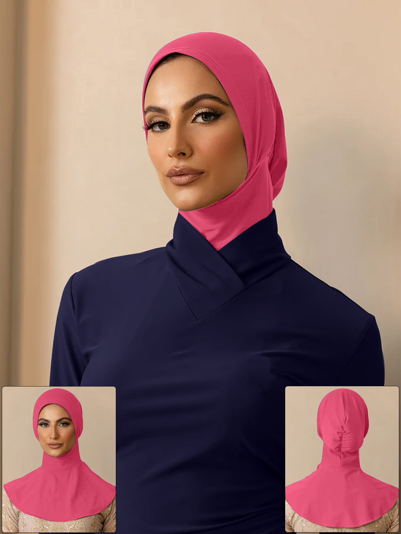 Foulard à la mode pour femmes musulmanes modernes, 1 pièce, bain d'été, Hijab, Turban instantané pour femmes, conception de cou étendue ﻿