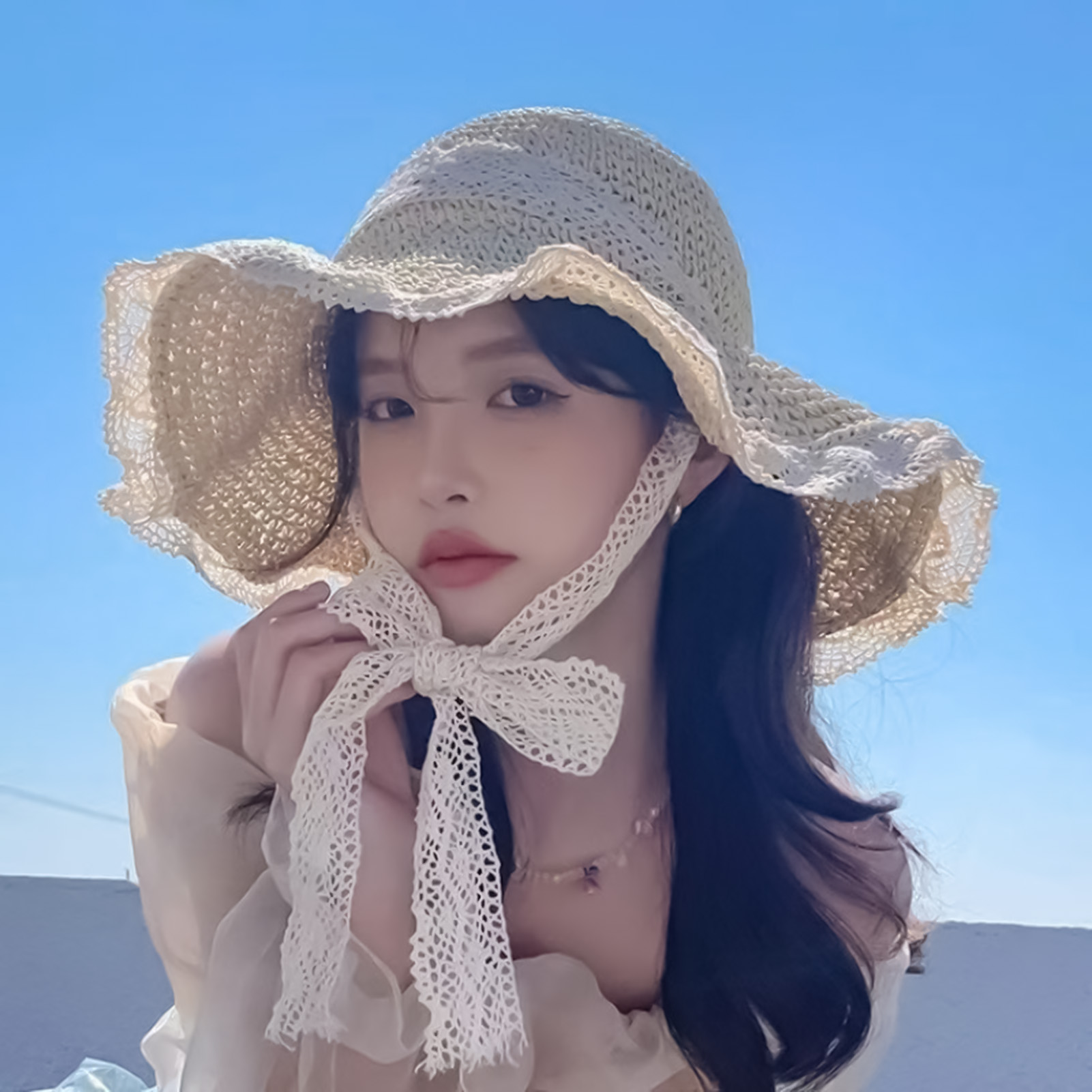 Chapeau de soleil de plage d'été pour femmes, chapeau d'été à large bord, Portable, pliable, Design élégant, chapeaux de paille pour piscine, parc, vacances, Camping