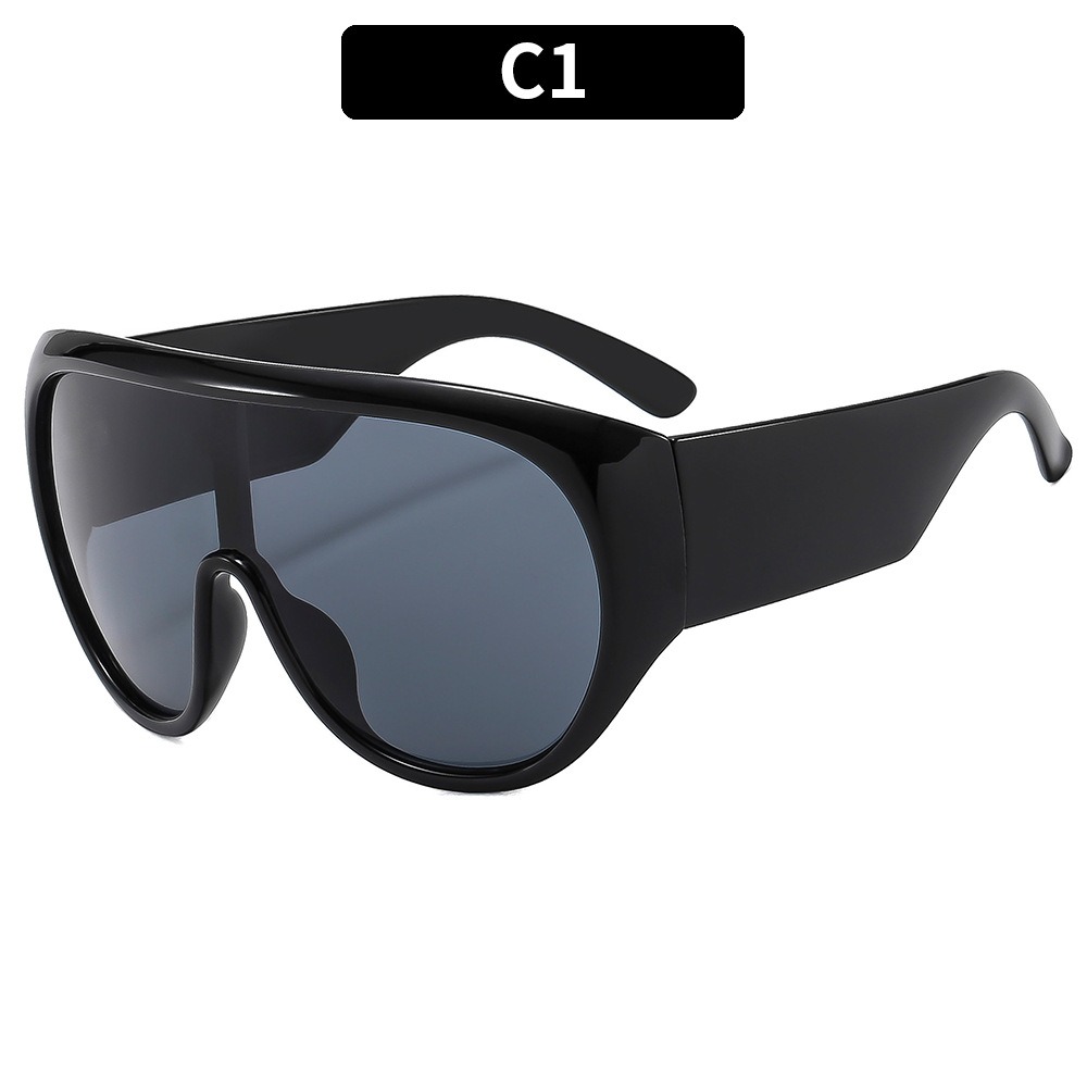 Nouvelles lunettes de soleil de luxe surdimensionnées à la mode pour femmes et hommes, grandes lunettes de sport, lunettes de soleil tendance, protection UV400