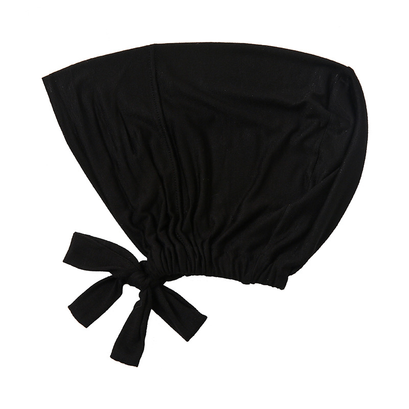 Femmes musulmanes intérieur Hijab casquettes Stretch réglable élastique Bonnet cravate dos Jersey femme bandeau Turbante Mujer