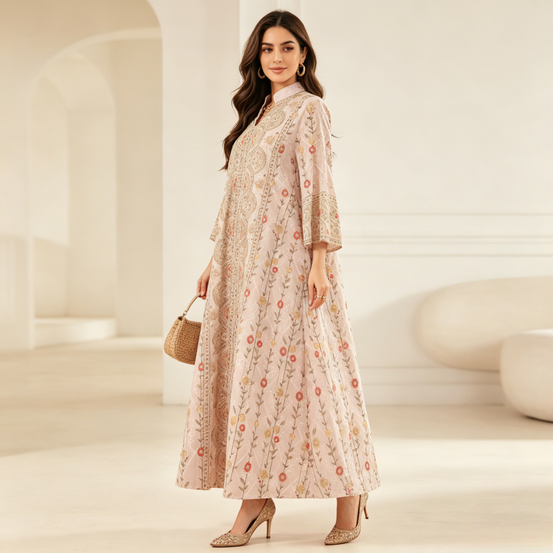 Robe de Soirée Musulmane pour Femme, Abaya, Broderie Jalabiya, Maroc, Caftan, Islam, Éducatif, Arabe, Longue