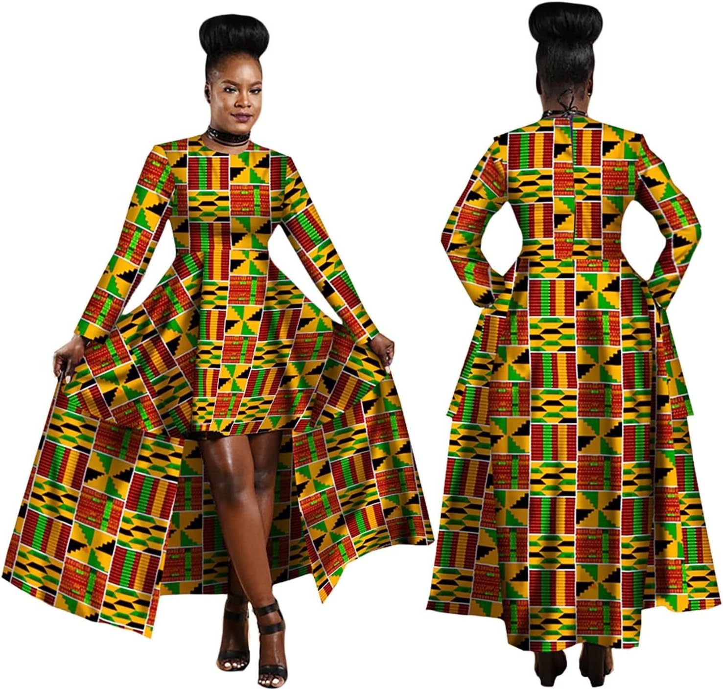 Robe africaine en coton pour femmes, style Dashiki Kente, imprimé, sexy, maxi, longue, vêtements africains, WY1268