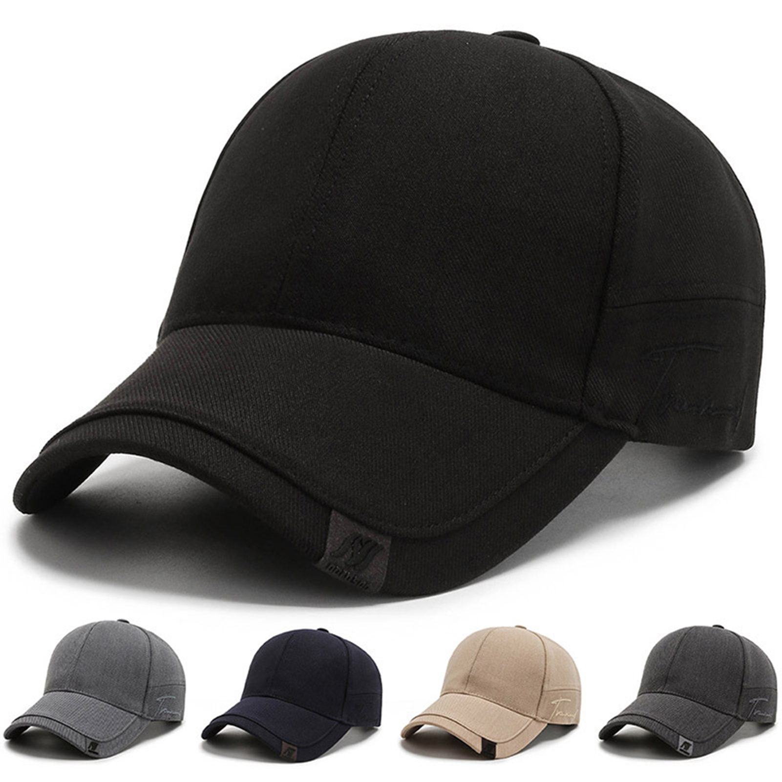 Casquette de baseball pour homme, style coréen, noire, tendance, simple, décontractée et polyvalente, avec protection solaire
