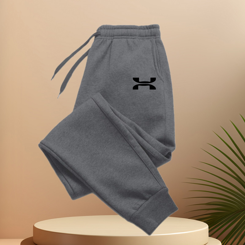 Pantalon de jogging décontracté pour homme avec taille élastique et cordon de serrage - pantalon de sport et décontracté confortable avec impression simple