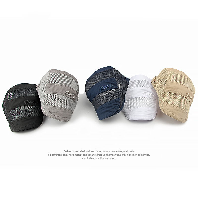Nouveaux Bérets en Maille pour Hommes, Casquettes Plates Vintage Tendance d'Été, Chapeaux de Soleil Décontractés en Coton Ajustables pour Hommes