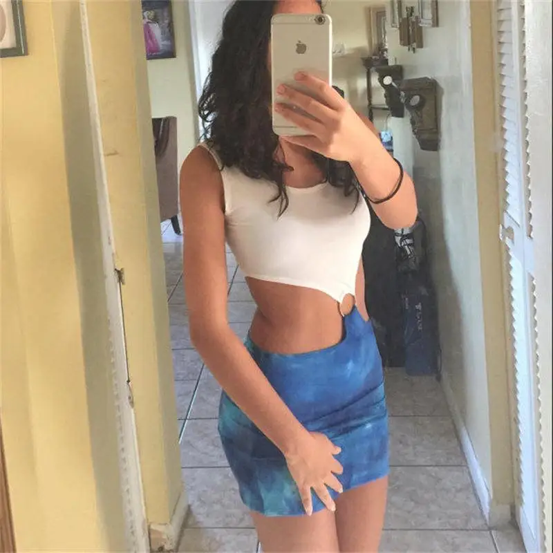 Cosplay Film jolie femme Julia Roberts romantique comédie Film Costume Sexy bleu taille nue TieDye découpe robe Halloween