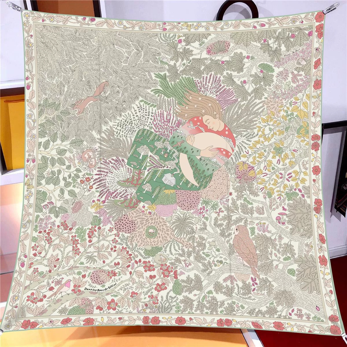 Écharpe en soie twill de luxe de 90 cm, nouvelle conception imprimée, grande écharpe carrée pour femmes, écharpe décorative de protection solaire d'extérieur, foulard