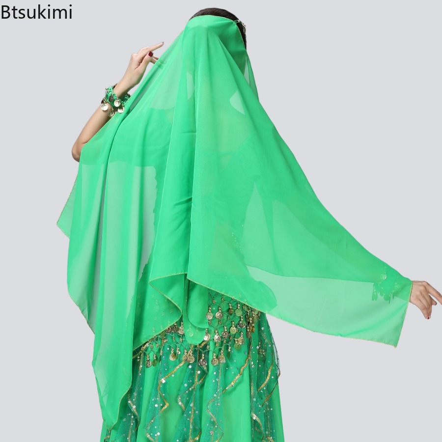 Costume de danse à la mode pour femmes, écharpe de danse du ventre, coiffure, pièces de monnaie en mousseline de soie, écharpe de beauté, Costumes de spectacle