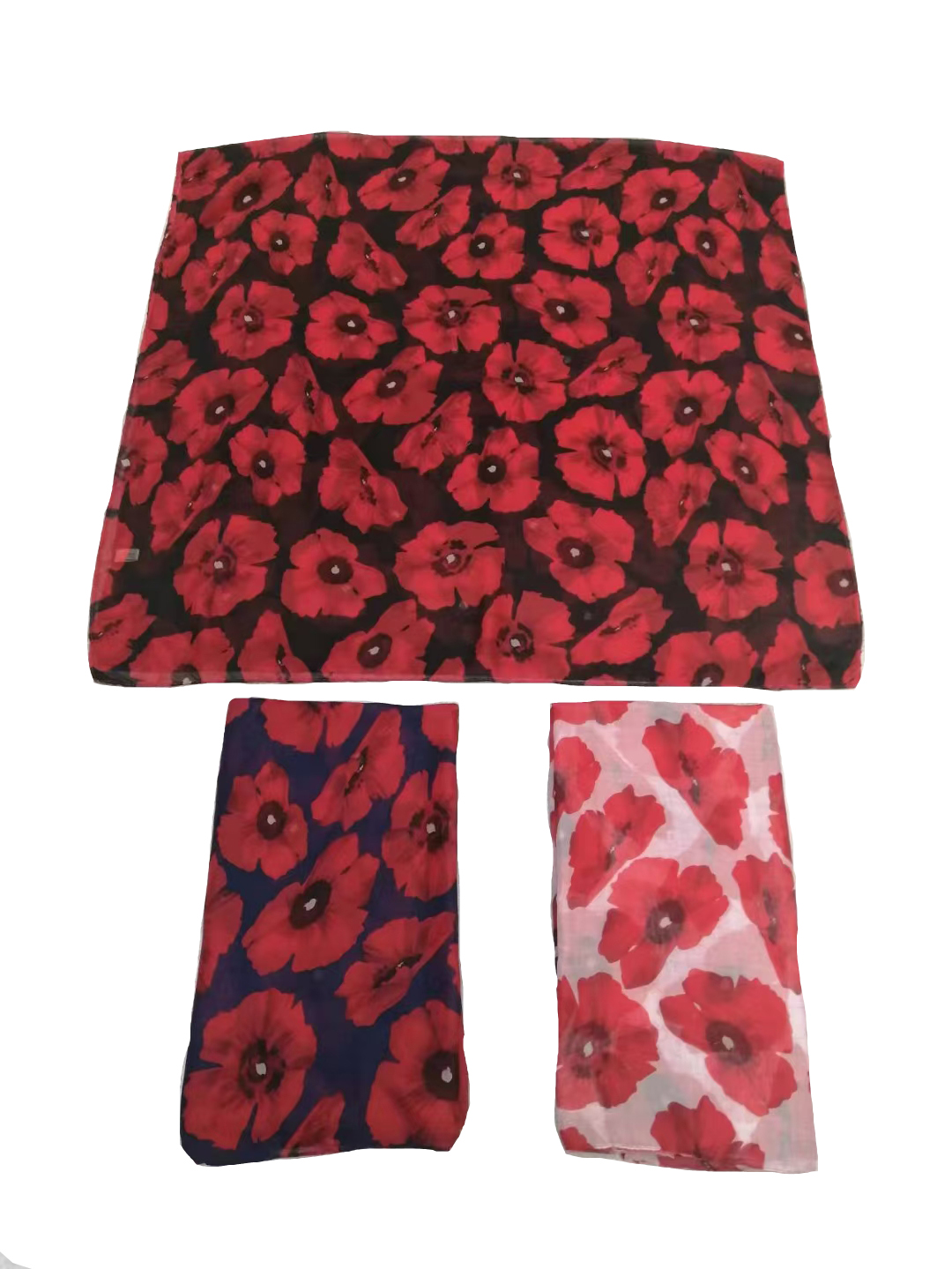 Écharpes et châles à motifs de coquelicots pour femmes, longs foulards à fleurs, hijab, écharpe de plage, bandana, 6 couleurs.