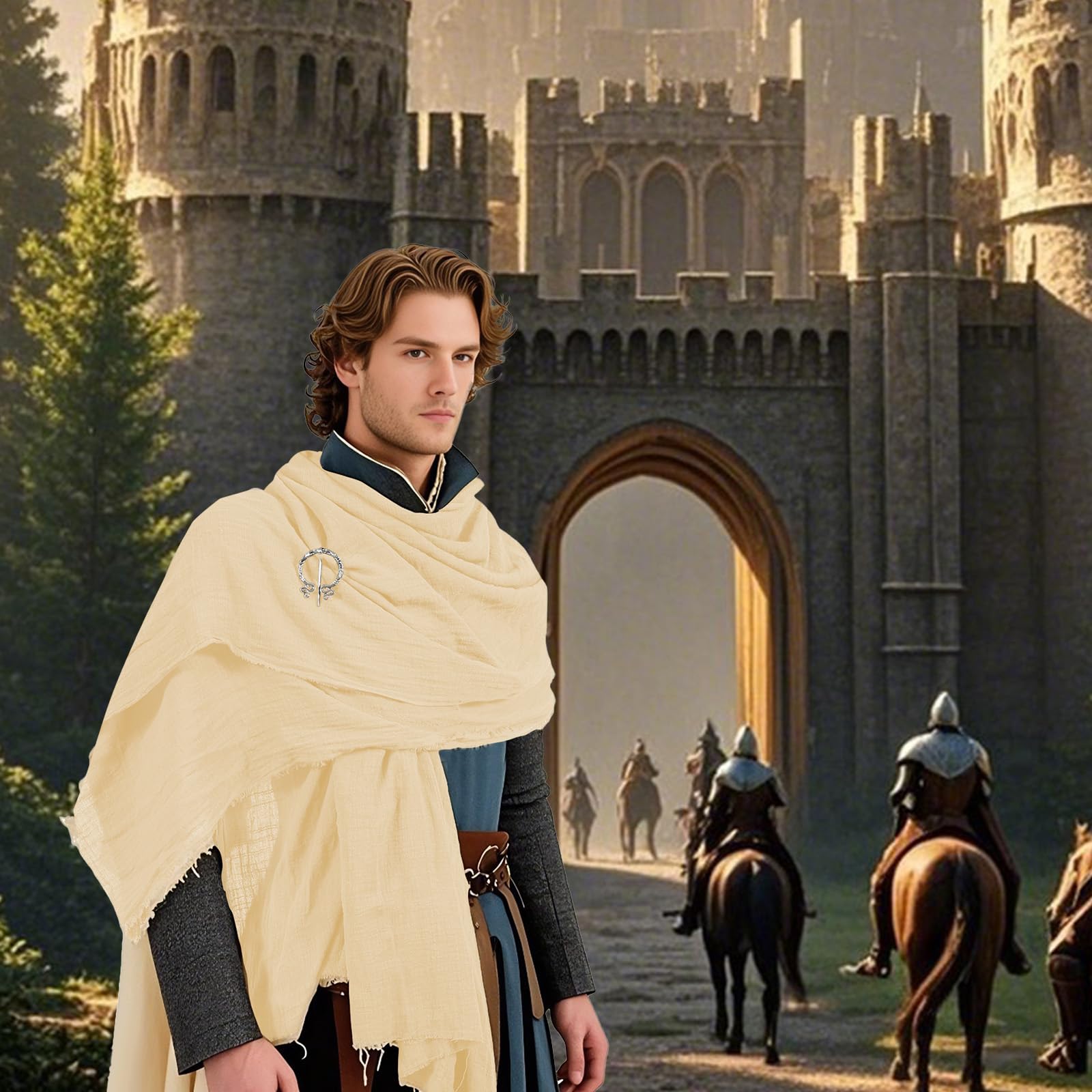 Cape médiévale avec capuche pour hommes et femmes, châle, écharpe, Costume Viking de la Renaissance, accessoire de Cape apocalyptique pour adultes