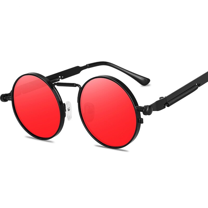 Rétro Hommes Punk Style lunettes de Soleil Coloré Rond En Métal Cadre Femmes Mode lunettes de Soleil Uv400 2023