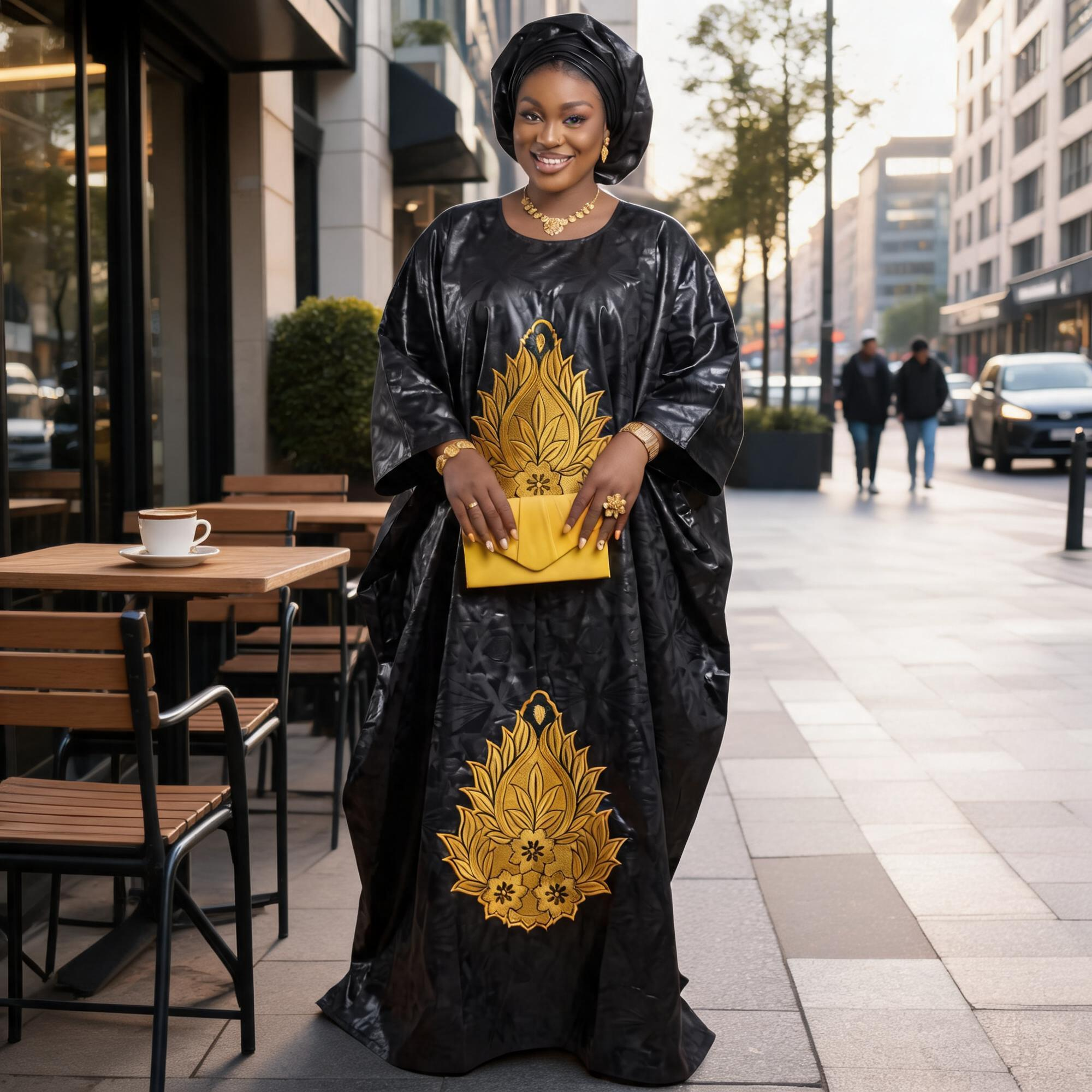 Robes africaines pour femmes grande taille, robe longue en bazin riche avec broderie et écharpe