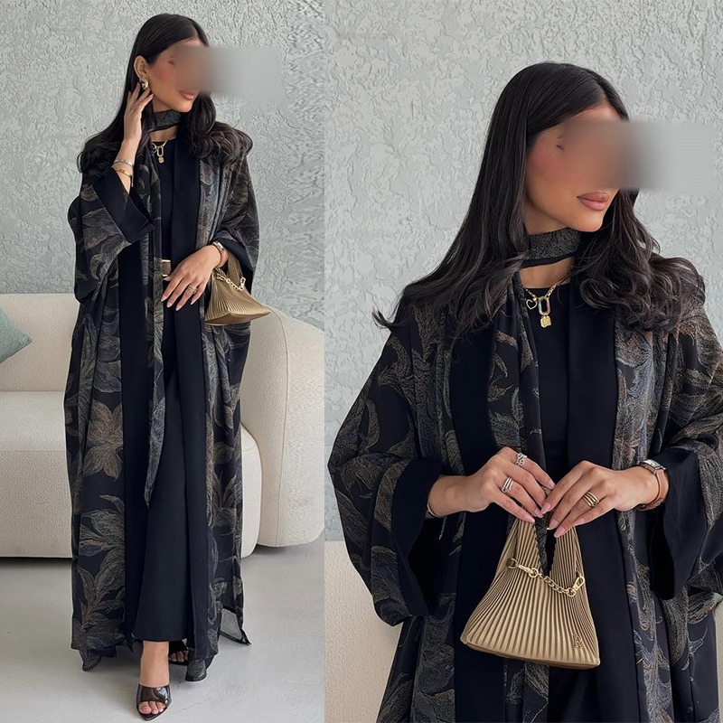 Abaya Eid pour femmes, Robe cardigan, Foulard, Caftan de Dubaï, Caftan musulman, Robe longue, Jalabiya, Ramadan, Maroc, Islam, 2025, Vestidos Largos
