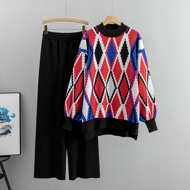Haut à manches longues et pantalon large pour femme, ensemble 2 pièces, décontracté, mode, automne, hiver, 2025
