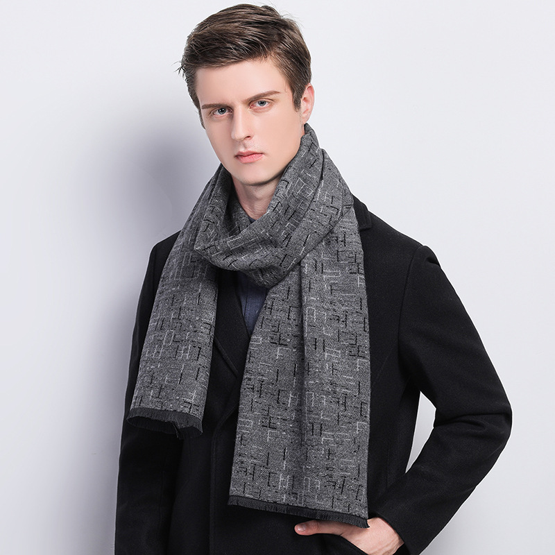 Écharpe en cachemire à carreaux pour hommes, marque de styliste, écharpes chaudes d'hiver, châles décontractés d'affaires, longues enveloppes Pashmina, cadeau de noël pour hommes