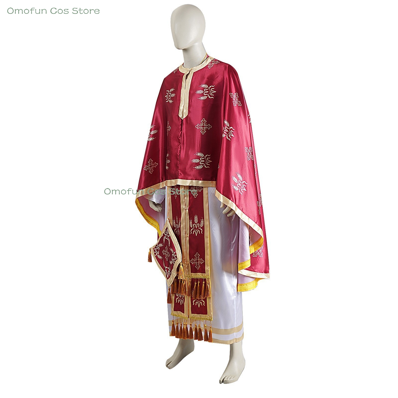 Robes de pasteur en gros Robes médiévales du moyen-orient Capes Costumes de cosplay Vêtements religieux Éléments croisés Couronne Tenue fantaisie