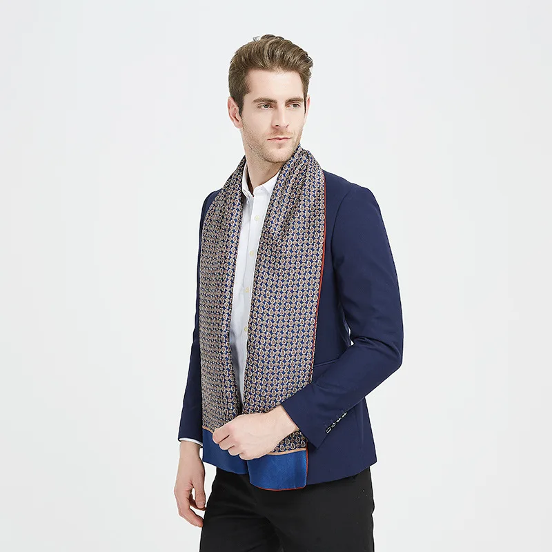 Écharpe double face pour hommes, longue écharpe d'affaires, européenne et américaine, hiver, nouveau