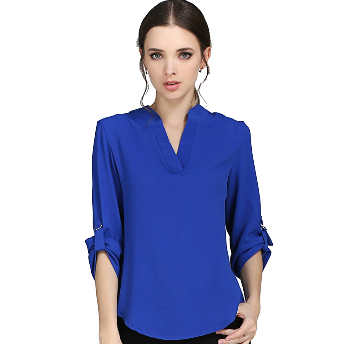 Chemisier grande taille pour femme, chemise à manches longues en mousseline, haut pour femme