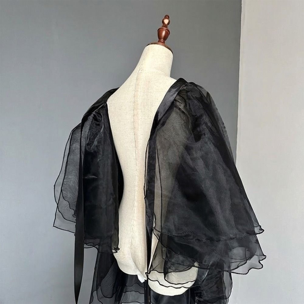 Jupes en maille élégantes à lacets, taille haute, en tulle fin, à ourlet asymétrique, superposées, style ballet pour femme