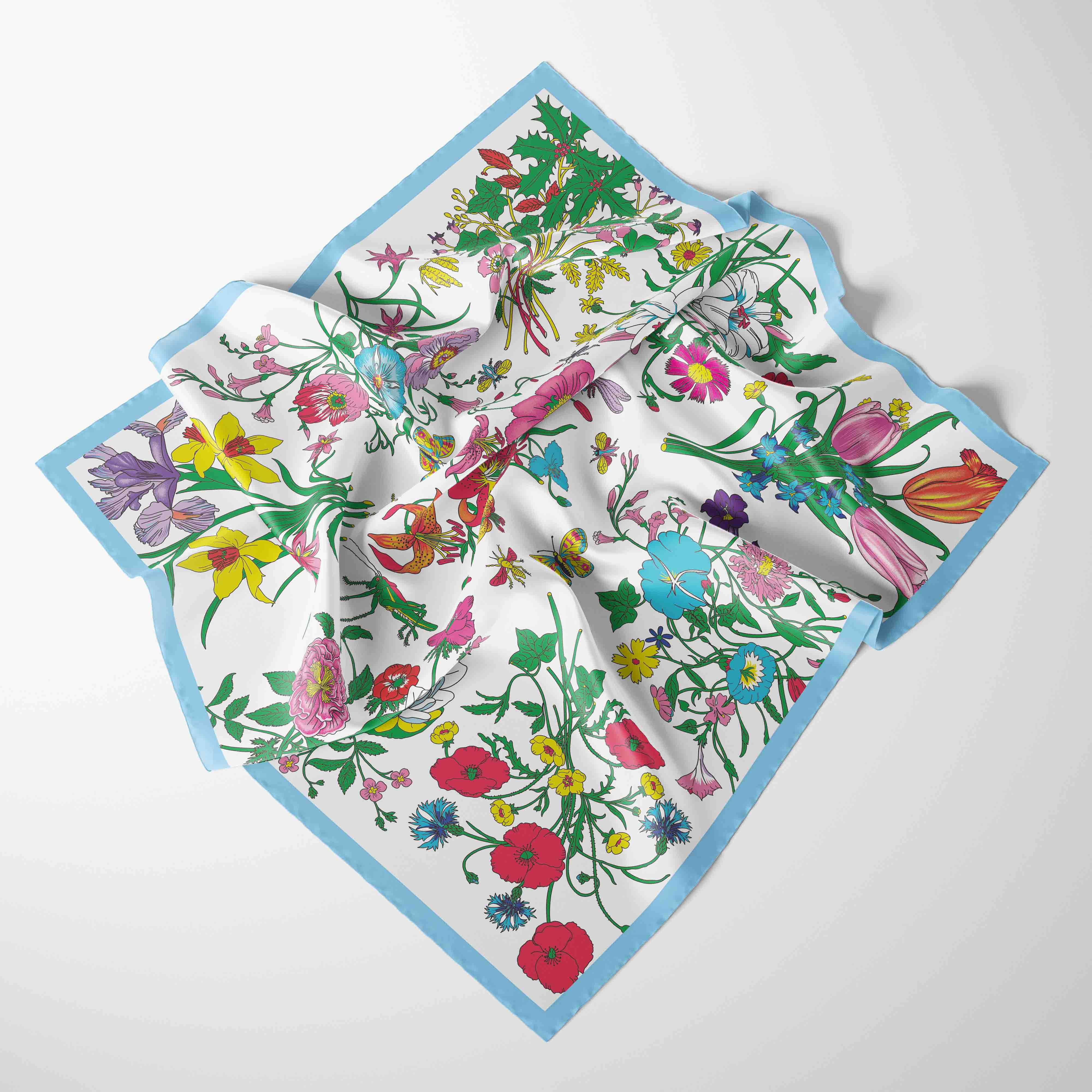 70 cm * 70 cm 2025 Foulard en mousseline de soie femmes carré Foulard dame cou cheveux foulards conception imprimé tête Foulard mode fille écharpes