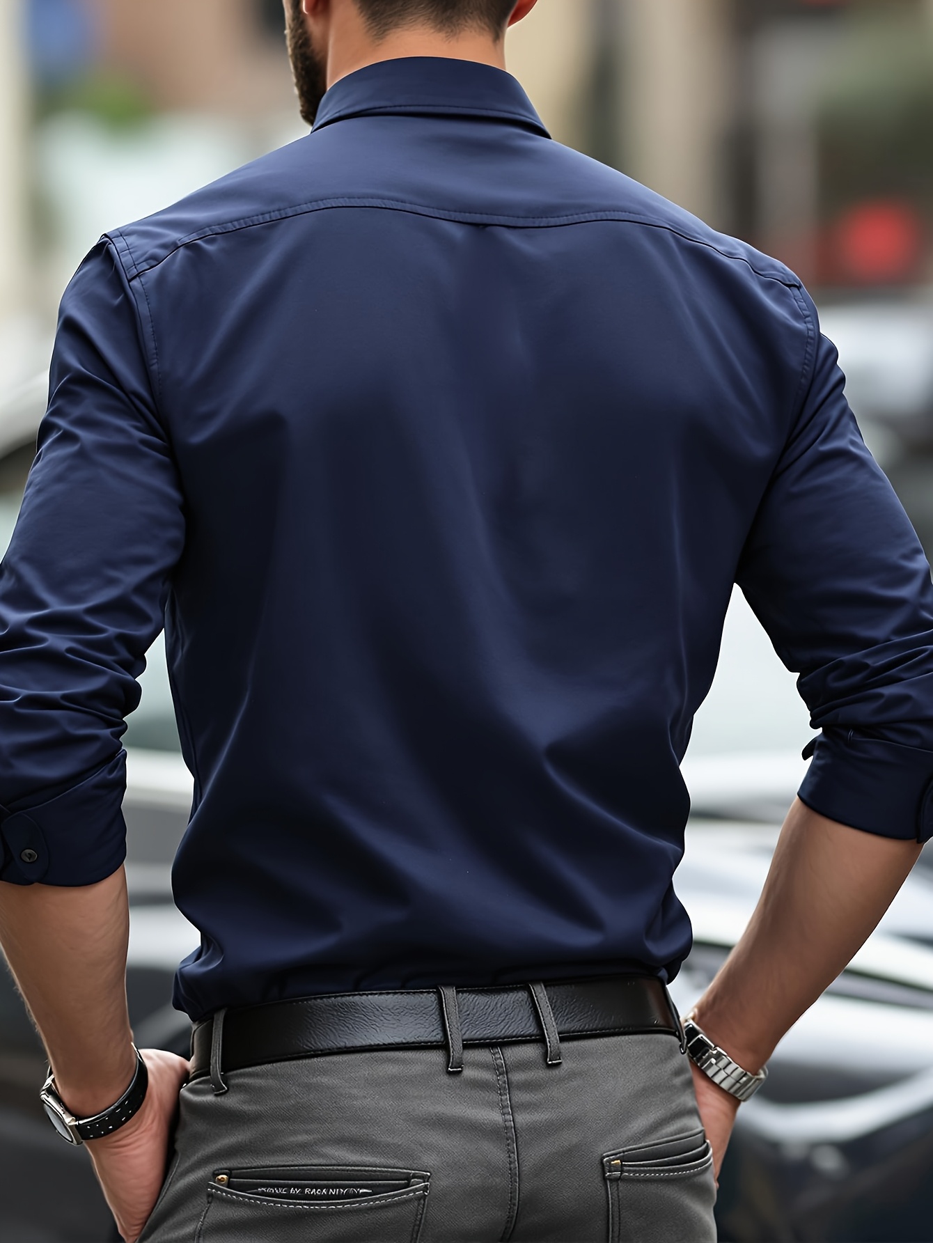 Nouvelle Chemise Homme Élégante Tendance Européenne Manches Longues Classique Chic Décontracté Élastique Anti-boulochage Chemises Habillées Professionnelles pour Homme