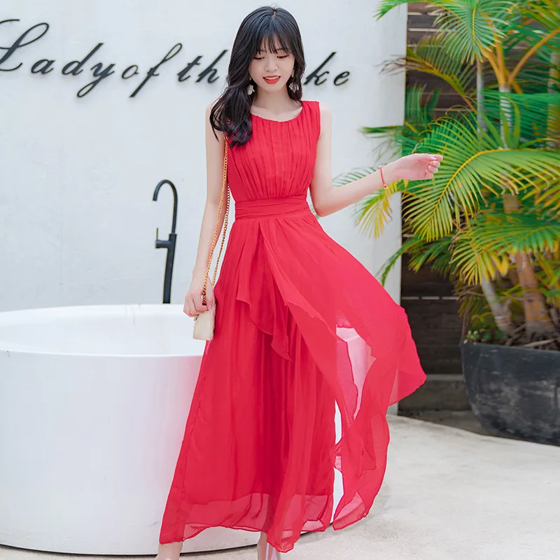 InjSummer-Robe longue décontractée pour femmes, robes élégantes, mode coréenne, haute qualité, nouveau, LqGene, 100%, 2024