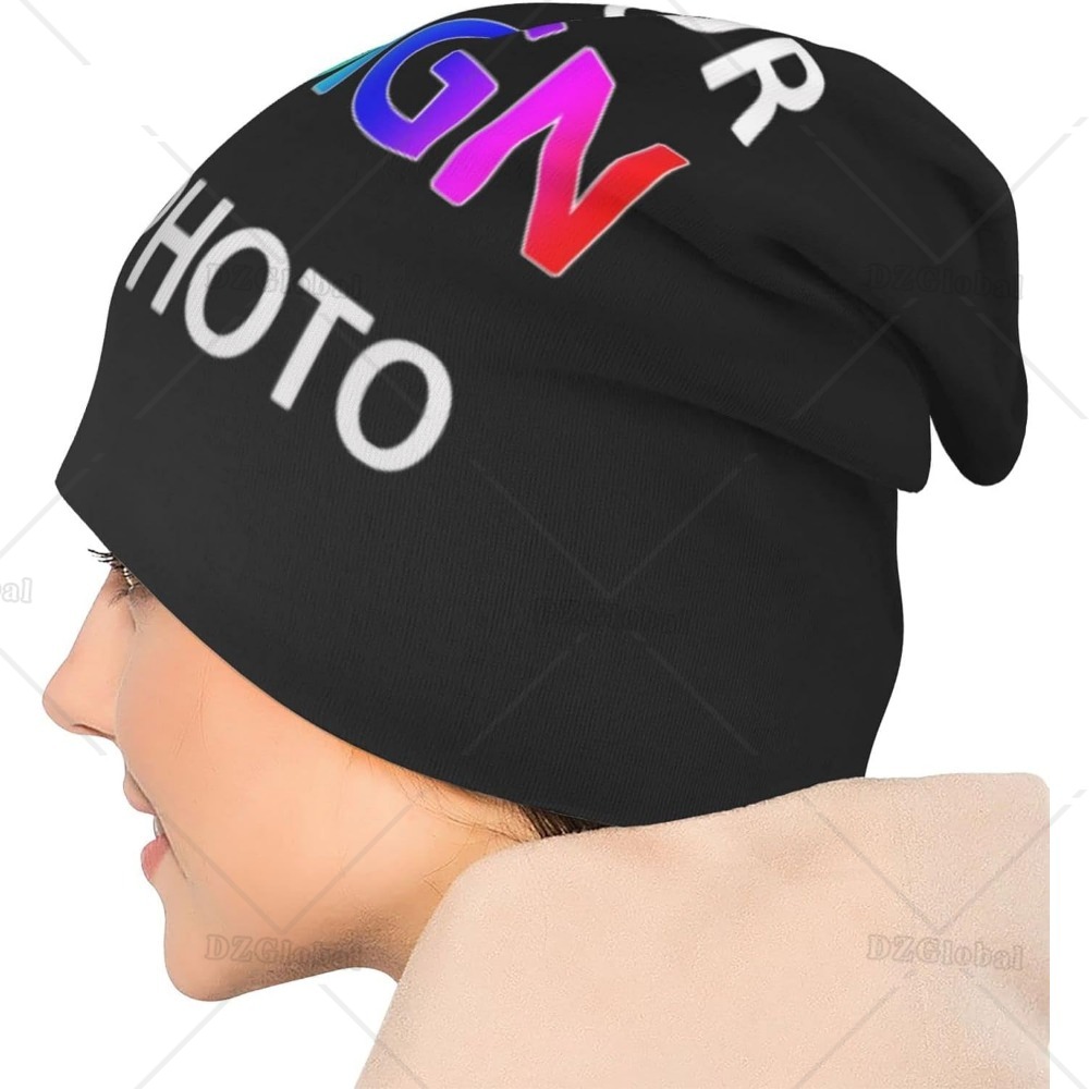 Bonnet ample personnalisé avec texte et photo personnalisés, chapeau de chimio, vêtements de sauna pour cancer, chapeaux avec écharpe, bonnet de nuit avec votre propre design