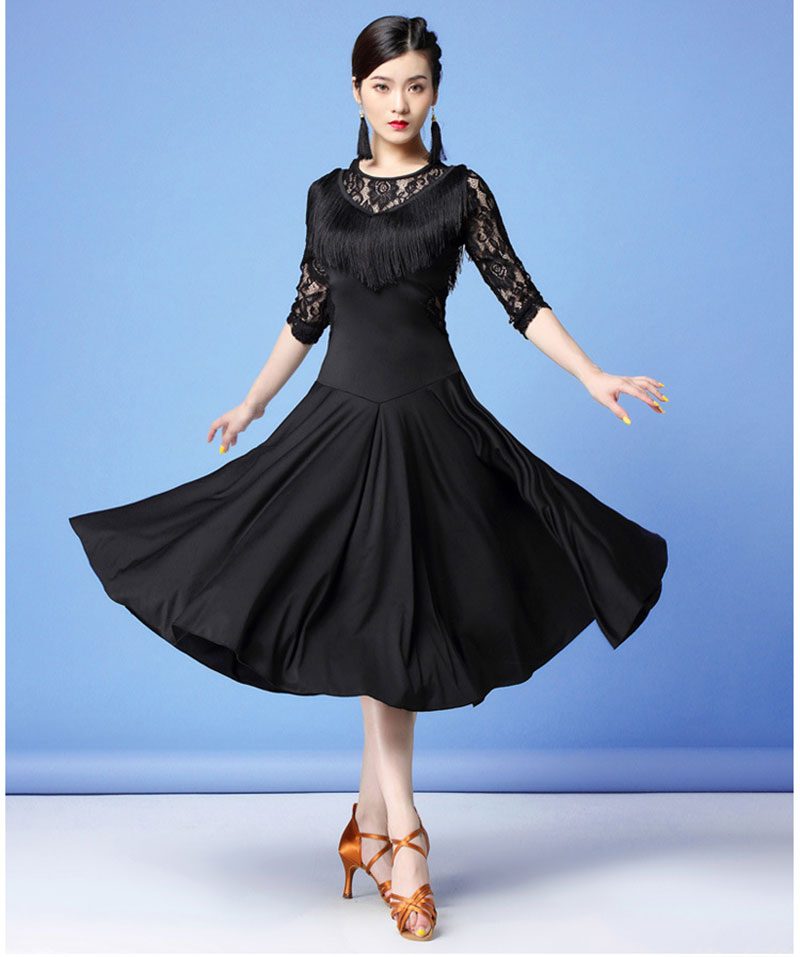 Robe de danse latine pour femmes, olympiques de danse de salon de valse, longue dentelle, vêtements de phtaline latine, costume de fête moderne, Cha Cha