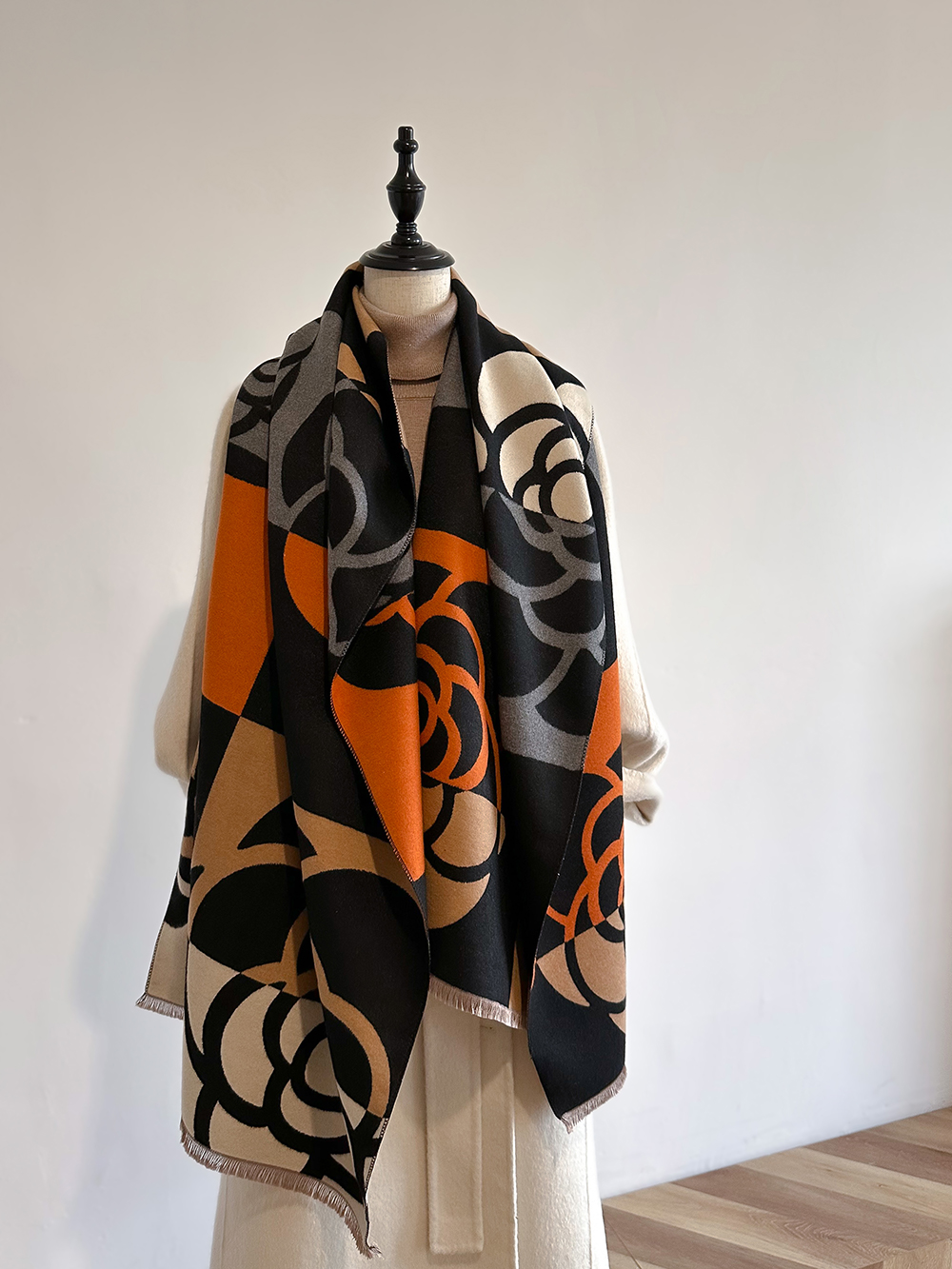 Écharpe en cachemire pour femmes, couverture épaisse et chaude d'hiver, marque de luxe, châle enveloppant, Bufanda, Poncho Pashmina, 2024