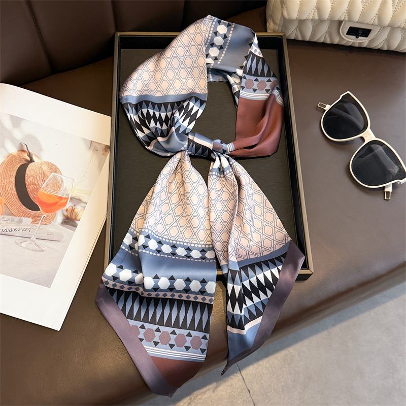Foulard long de luxe, rubans fins pour cheveux, écharpes, bandeaux de mode pour femmes, foulards de cou, bandeaux imprimés, jolies écharpes pour sacs, pour femme