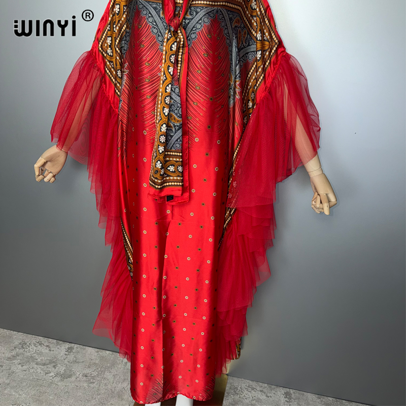 Robes pour femmes musulmanes WINYI, vêtements bohèmes pour femmes, kaftan, robe de fête, vêtements féminins du Moyen-Orient, abaya ample pour les vacances, caftan de luxe de Dubaï