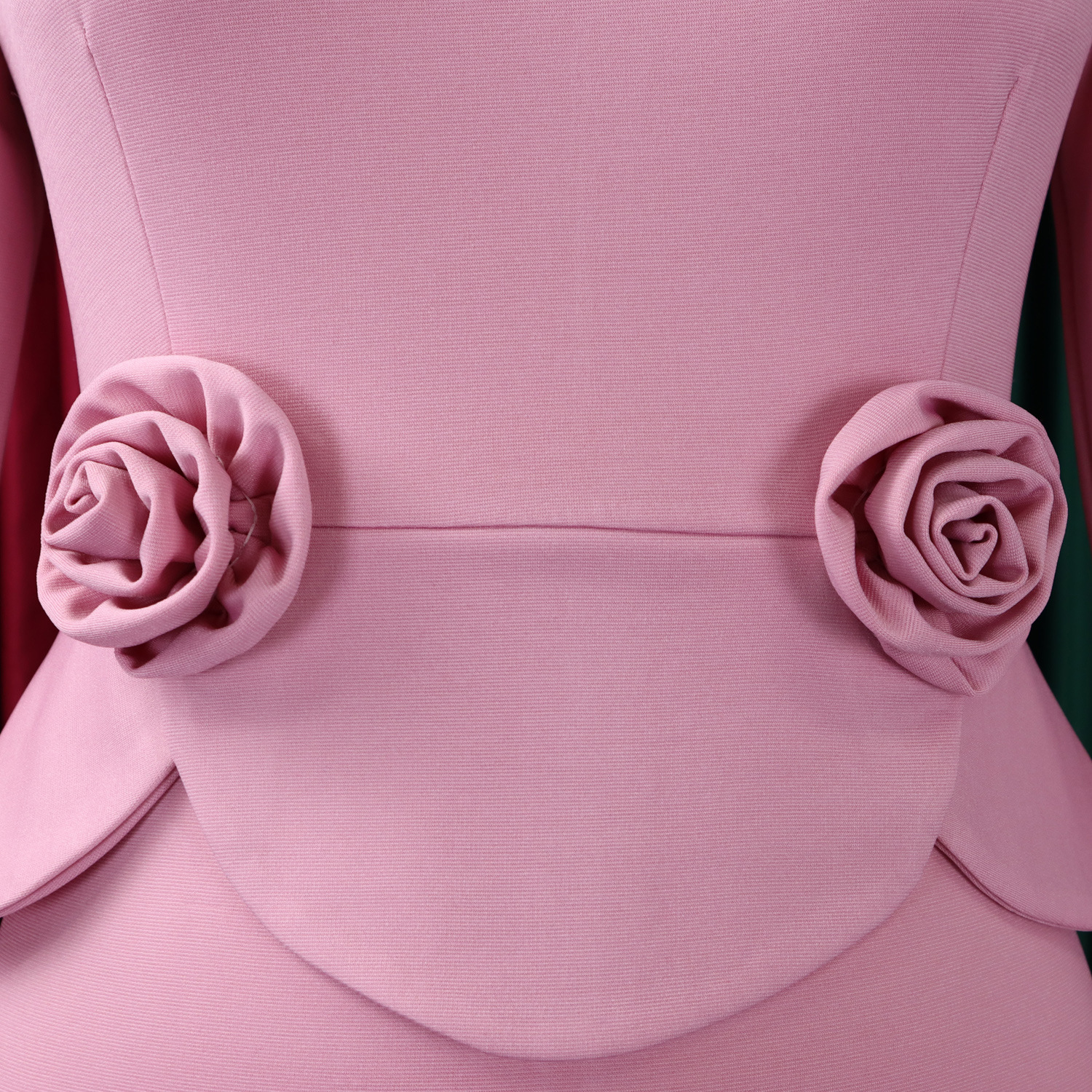 Robes moulantes élégantes pour femmes, col rond, manches longues, décoration florale, gaine solide, paquet de hanches, mi-mollet, robe de travail professionnelle
