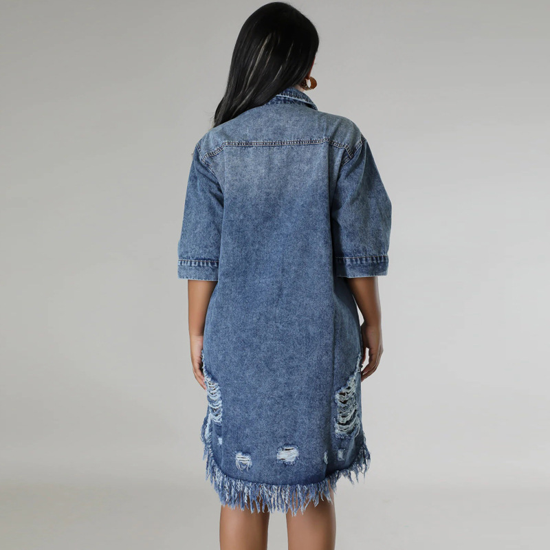 Robe en jean pour femmes, robes mi-longues, Vestidos Y2k, streetwear, col rabattu, élégante, robe de soirée décontractée, travail, printemps 2026
