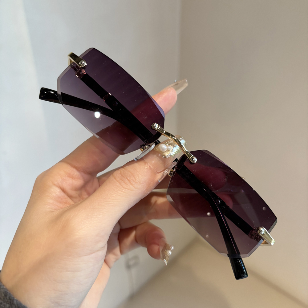 Lunettes de soleil sans monture couleur océan pour hommes et femmes, décontractées, ultra légères, de haute qualité