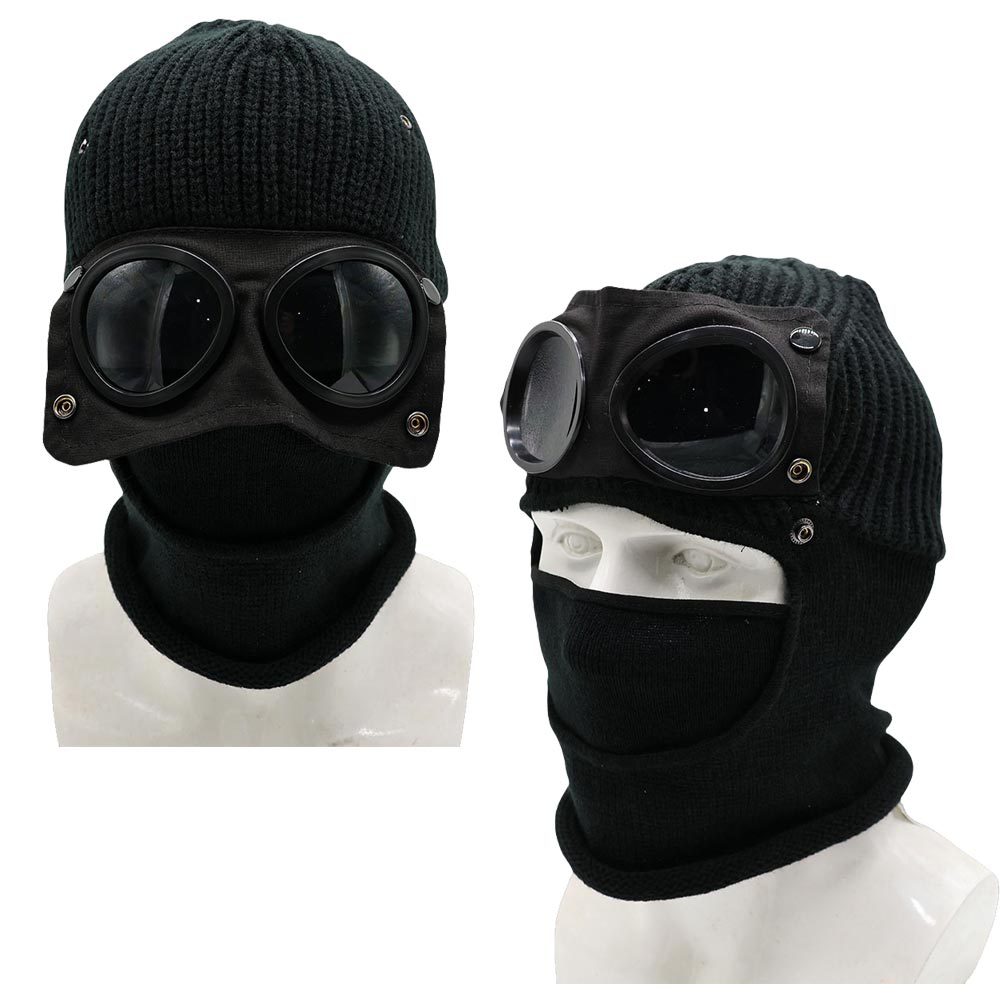 Bonnet chaud d'hiver pour femmes et hommes, lunettes coupe-vent, masque de Ski tricoté, Protection des oreilles en plein air, chapeau froid de sport, nouvelle collection
