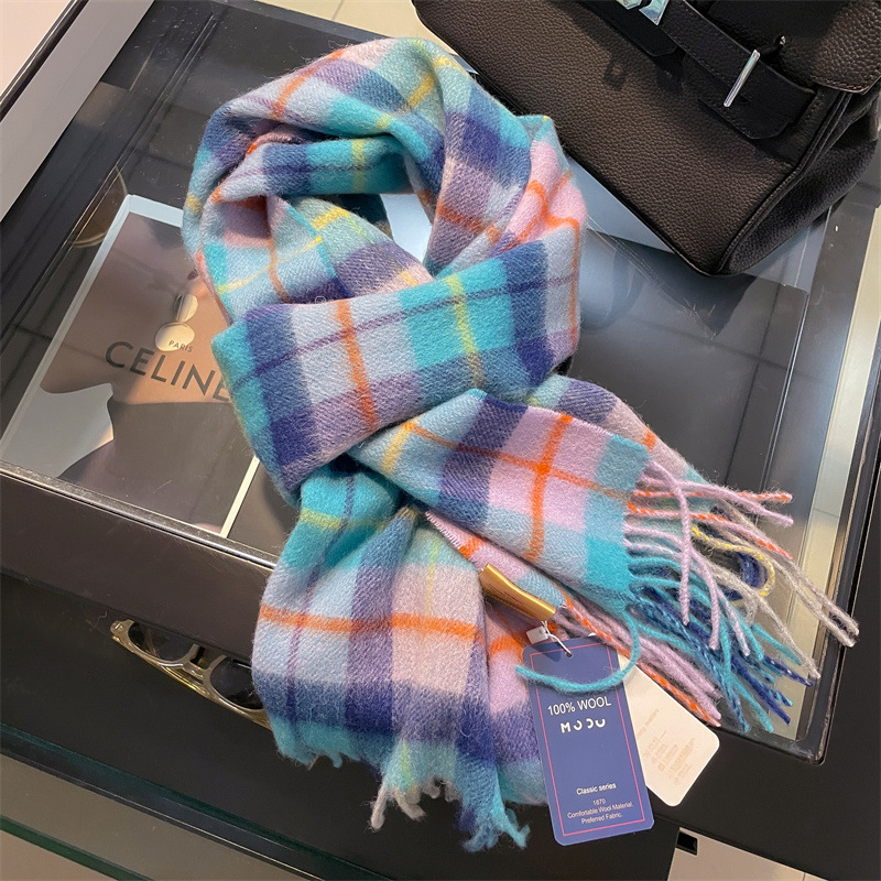 Écharpe Chaude en Latex Doux et Solide, 100% Laine, Polyvalente, pour Couple, Pashmina, Couverture, Châles et oh, Nouvelle Collection Hiver