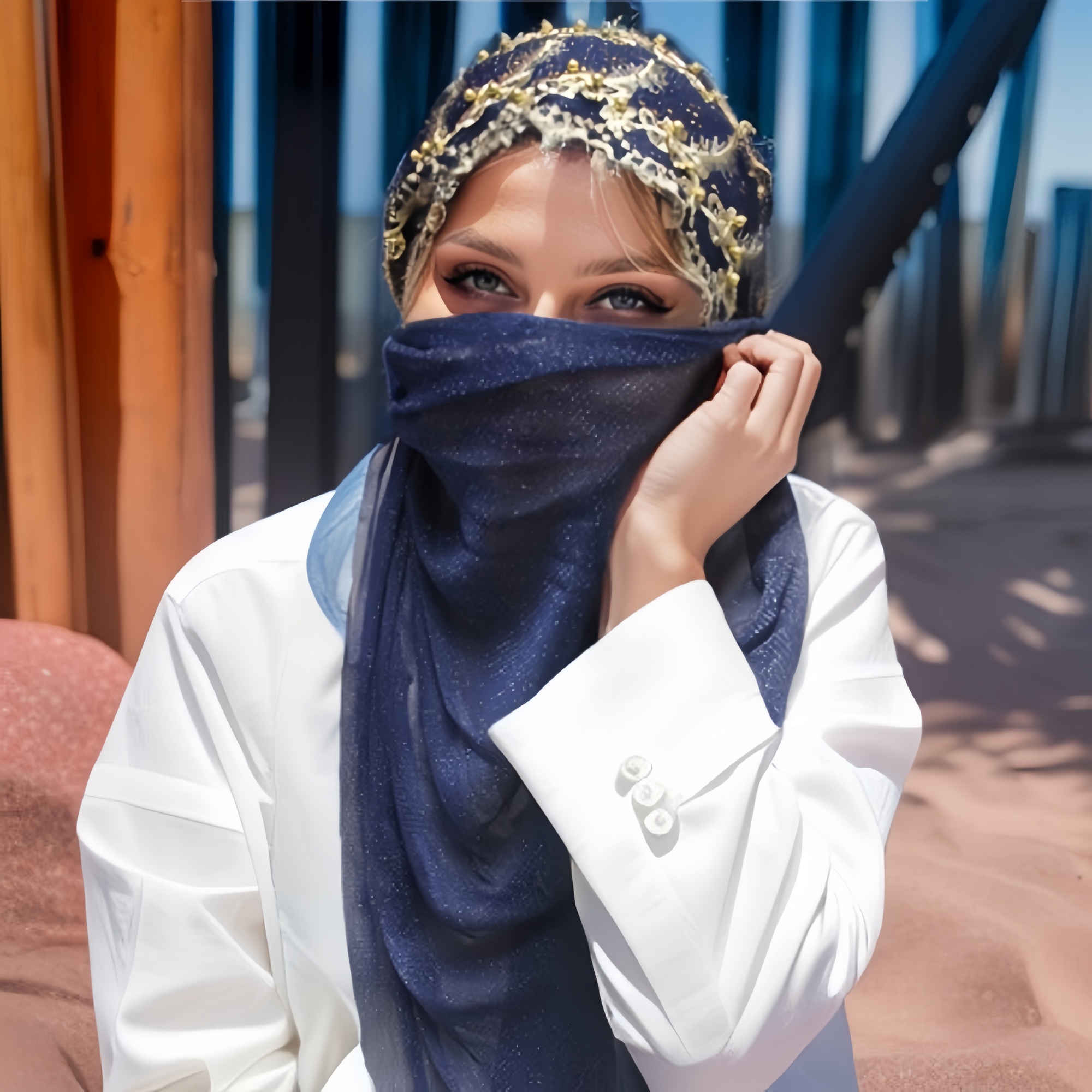 Chapeau brodé musulman pour femmes, bandeau Hijab musulman, écharpe instantanée, Turban islamique, splendide Bandana
