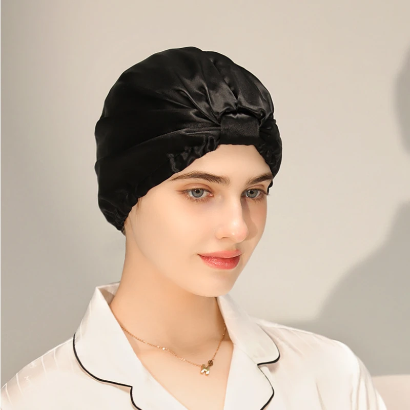 Bonnet de nuit en soie Pure, Bonnet de couchage en soie de mûrier, chapeau de perte de cheveux, Turban en soie naturelle pour cheveux, couvre-chef en soie pour femmes