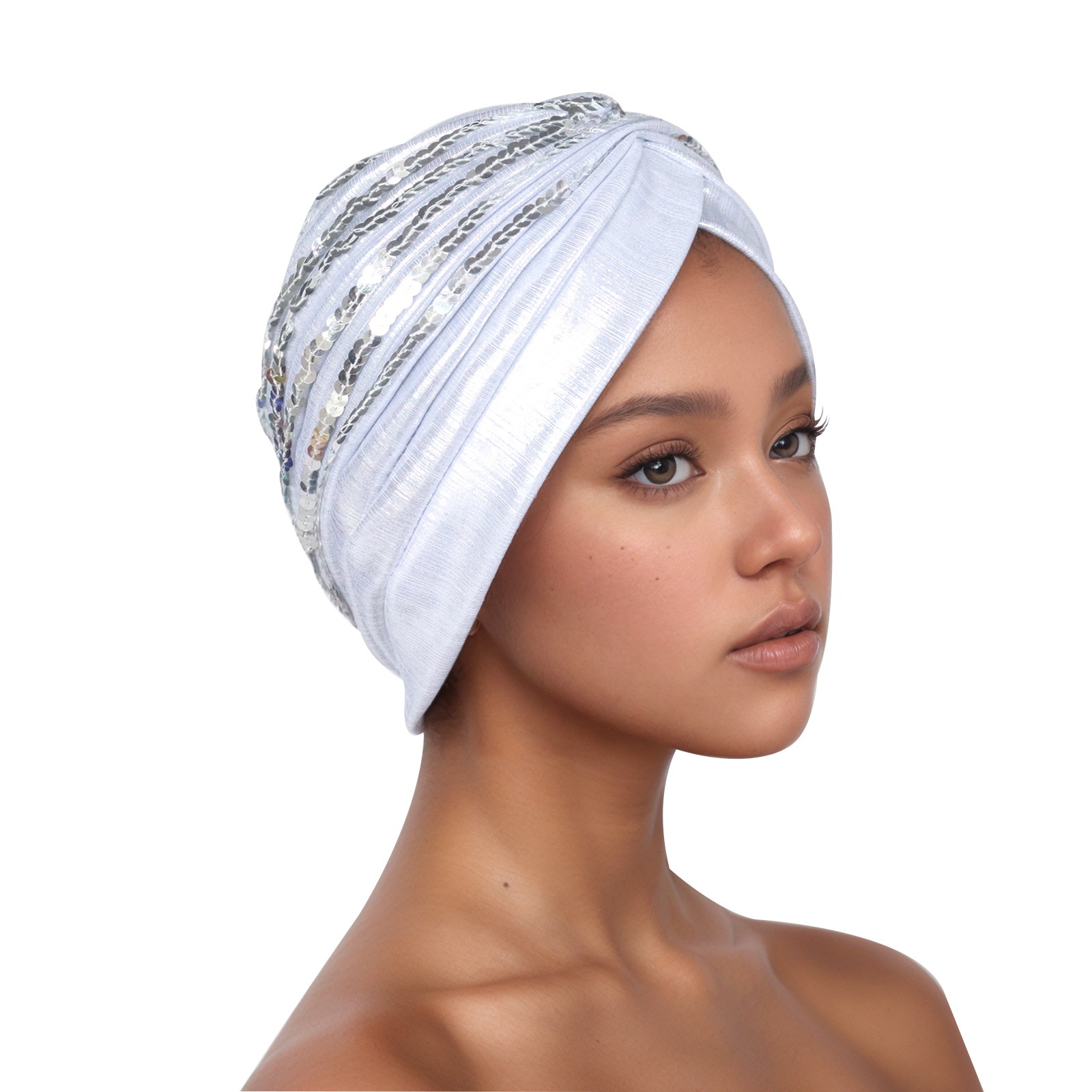 Femmes bandeau musulman foulard casquette inde chapeau prêt Hijab Bonnet Turbante Mujer été respirant paillettes Turban casquette