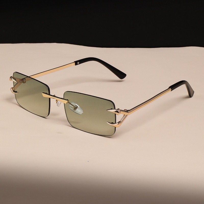 Lunettes modernes sans monture avec monture en métal, légères et durables, lunettes rectangulaires minimalistes, accessoire de mode unisexe