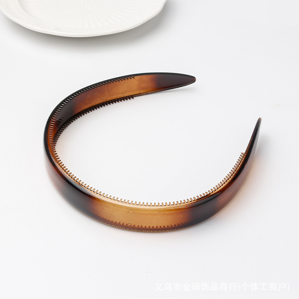 Serre-tête en acétate écaille de tortue pour femmes, avec dents antidérapantes, accessoires rétro pour cheveux, pour usage quotidien