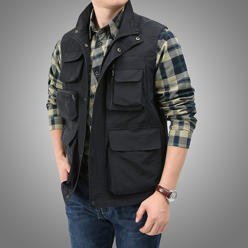 Gilet Cargo pour hommes, multi-poches, à la mode, manteau respirant, tous les beaux vêtements à la mode pour hommes, manteau de haute qualité