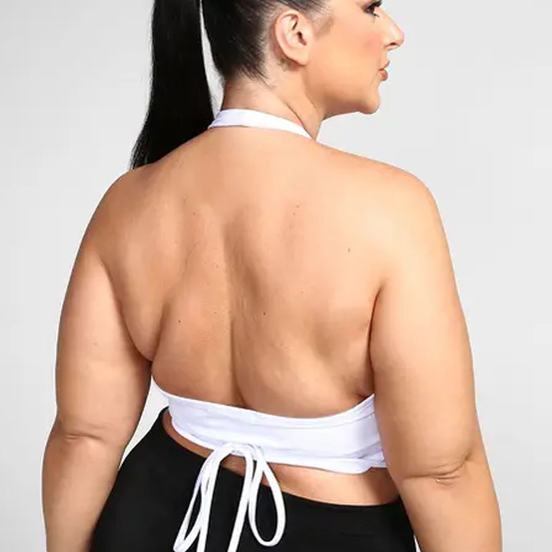 Haut court à lacets pour femme, dos nu croisé, col licou croisé, Push Up, dos nu, précieux, High Street Wear, GlaFashion, été