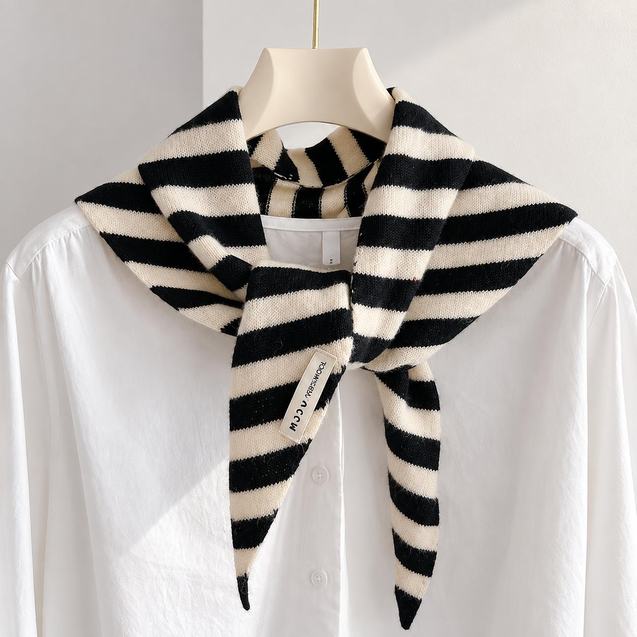 Écharpe triangulaire en laine australienne hiver chaud doux tricoté Triangle écharpe mode coréenne Bandana foulard dame laine foulards
